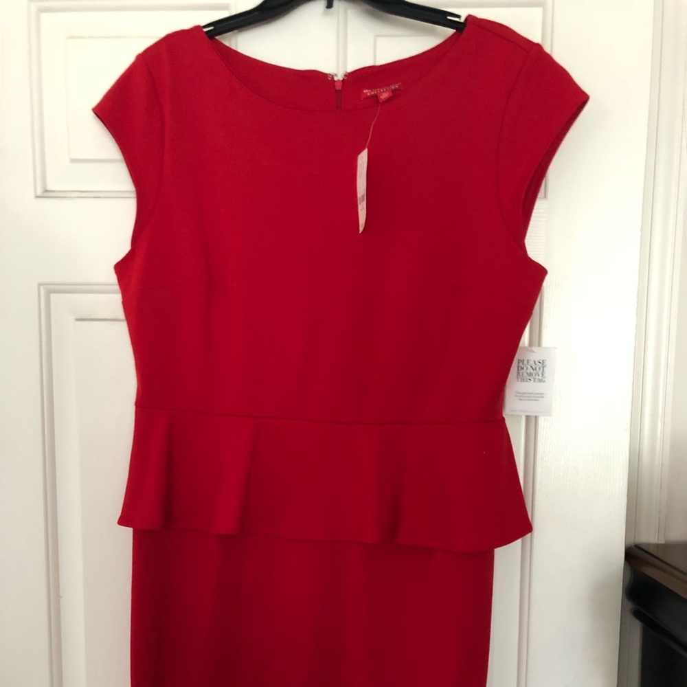 New York & Company Red Peplum Dress
